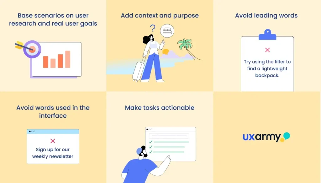 How to Write Effective Usability Test Scenarios (Tips from a Design Leader) 10 How to write test scenarios that feel real