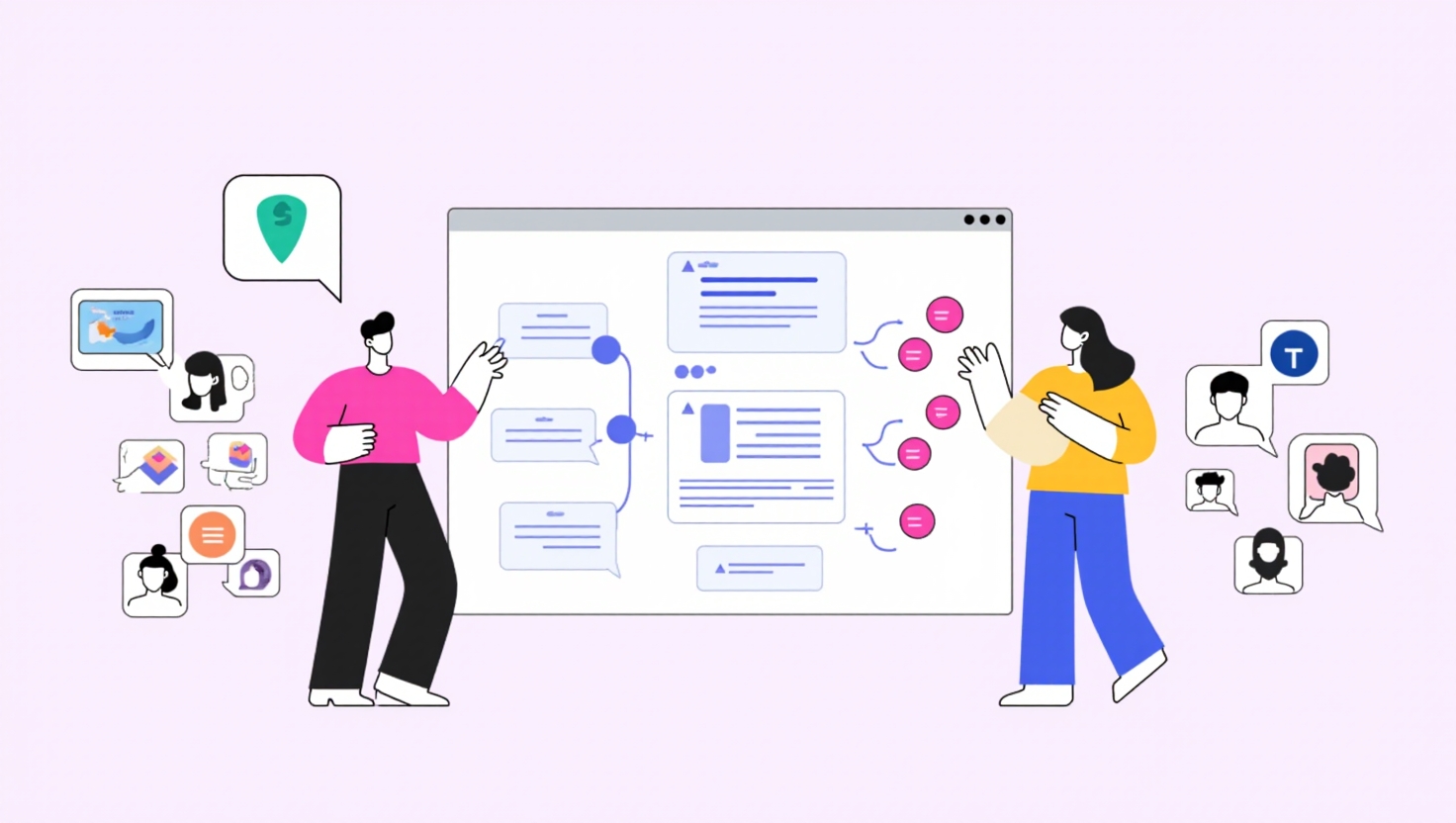 UX designers discussing user flows and journey mapping based on user research findings to improve digital product design