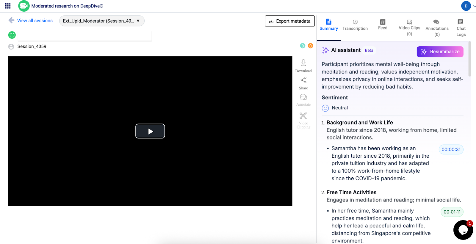 UX vs UI Design: Key Differences and How They Work Together (2025 Guide) 7 A screenshot of interview analysis in UXArmy