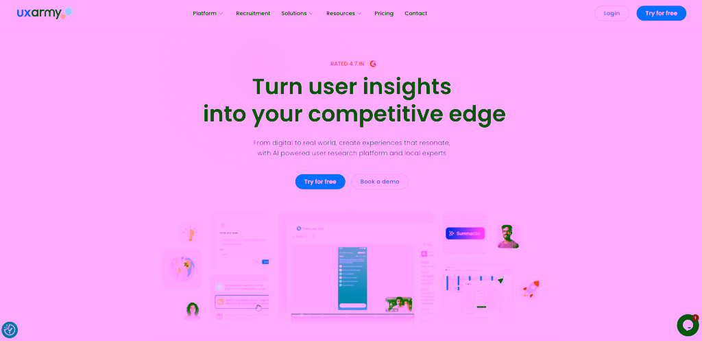 UXArmy platform dashboard overview